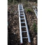 A LYTE INDUSTRIES ALUMINIUM TRIPLE EXTENSION LADDER, closed length 3.3m extended length 8.5m with