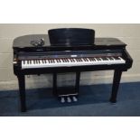 A GEAR4MUSIC MODEL GDP-100 DIGITAL GRAND PIANO, in a polished ebonised finish, width 142cm x depth