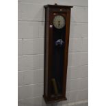A GENT AND CO LTD, LEICESTER, MAHOGANY PULSYNETIC MASTER CLOCK, 6 1/2 inch silvered dial, height