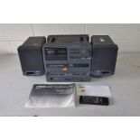 A YAMAHA ASAT-C10 VINTAGE HI FI with detachable speakers, remote, manual and a Logik DAB radio (both