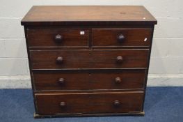 A GEORGIAN MAHOGANY AND CROSSBANDED CHEST OF TWO SHORT AND THREE LONG DRAWERS, width 108cm x depth