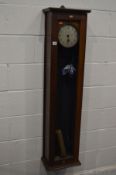 A GENT AND CO LTD, LEICESTER, MAHOGANY PULSYNETIC MASTER CLOCK, 6 1/2 inch silvered dial, height