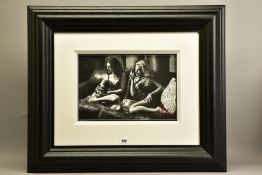 FABIAN PEREZ (ARGENTINA 1967) 'EUGIE AND GEO III' a sketch of two scantilly clad females on a