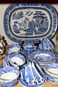 SPODE 'ITALIAN' BLUE AND WHITE PART TEAWARES, comprising two breakfast cups, four teacups, two