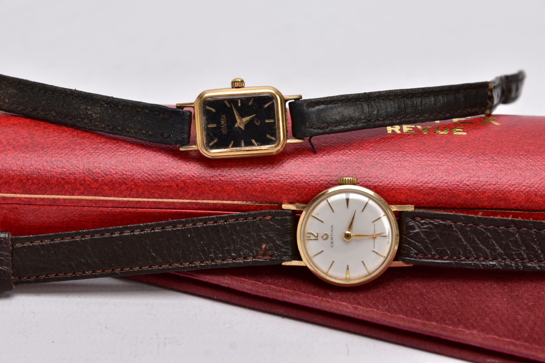 A LADIES 9CT GOLD 'CERTINA' WRISTWATCH AND A 'ROAMER' WRISTWATCH, the 9ct gold 'Certina' hand - Image 4 of 5