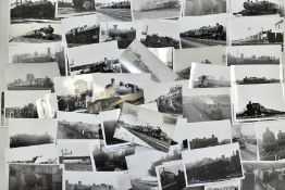 A QUANTITY OF BLACK AND WHITE POSTCARD SIZE RAILWAY PHOTOGRAPHS, majority are G.W.R or B.R. (ex G.