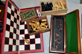 AN ASCOT RACING GAME IN WOODEN BOX, with six lead horses, together with J.J & Son chess set, an
