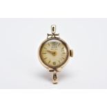 A 9CT GOLD WATCH CASE, hand wound, circular discoloured dial signed 'Tudor Royal', Arabic and