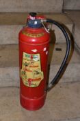 A MINIMAX FIRE EXTINGUISHER, 4CW(T) water type gas pressure from 1968, complete with nozzle, some