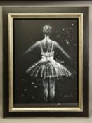 TIM STEWARD (BRITISH CONTEMPORARY) 'POISE' a monochrome study of a ballet dancer, signed bottom