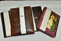 PHOTOGRAPH ALBUMS, four Victorian/Edwardian and pre-1920 photograph albums, three of which are