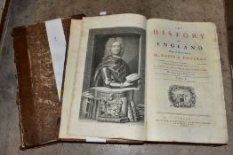 RAPIN DE THOYRAS THE HISTORY OF ENGLAND, volumes one and two written in French and translated into