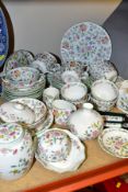 MINTON 'HADDON HALL' TABLEWARES AND TRINKETS, comprising a 23cm plate, four 20cm plates, (two