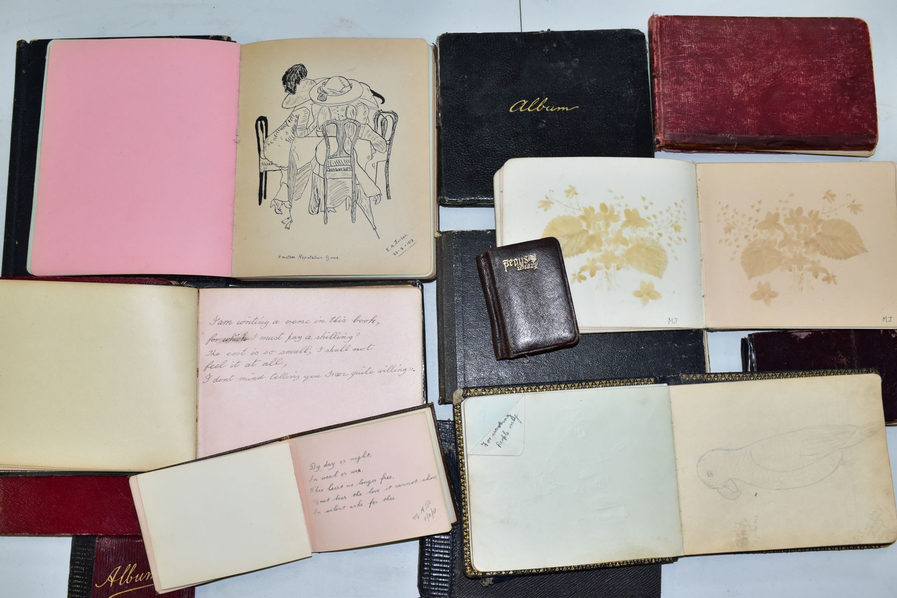 AUTOGRAPH BOOKS, a collection of fourteen early 20th Century personal autograph journals, some - Image 2 of 5