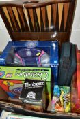 A BOX OF VARIOUS GAMES, to include Celadon Tigern Electronics Ltd 'Who Wants to be a