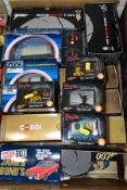 A QUANTITY OF BOXED CORGI CLASSICS AND HORNBY HOBBIES CORGI JAMES BOND CARS, assorted models from