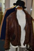 MENS VINTAGE LEATHER JACKETS, ETC, comprising a Ryan Leatherwear pilot style jacket in medium -