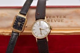 A LADIES 9CT GOLD 'CERTINA' WRISTWATCH AND A 'ROAMER' WRISTWATCH, the 9ct gold 'Certina' hand