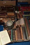 BOOKS, three boxes containing approximately eighty five antiquarian titles dating from the 18th