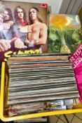 A TRAY CONTAINING APPROXIMATELY SEVENTY LPs AND THIRTY 7'' SINGLES including Sticky Fingers and