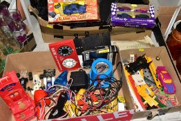 A QUANTITY OF UNBOXED AND ASSORTED SCALEXTRIC, to include Batmobile, No C465 and The Joker