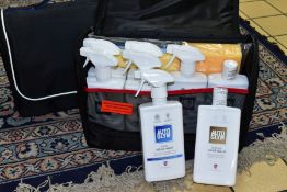TWO CARRY CASE OF AUTO GLYM CAR CLEANING PRODUCTS, the exteriors bearing 'Lifeshine VW' and '