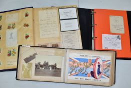 VICTORIAN/EDWARDIAN SCRAPBOOK, three examples, scrapbook one contains photographs, newspaper