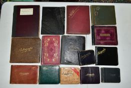 AUTOGRAPH BOOKS, a collection of fifteen early 20th Century personal autograph journals, some