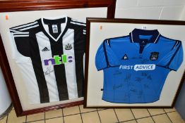 TWO SIGNED FOOTBALL SHIRTS, Manchester City 2002/2003 season shirt with thirteen signatures and