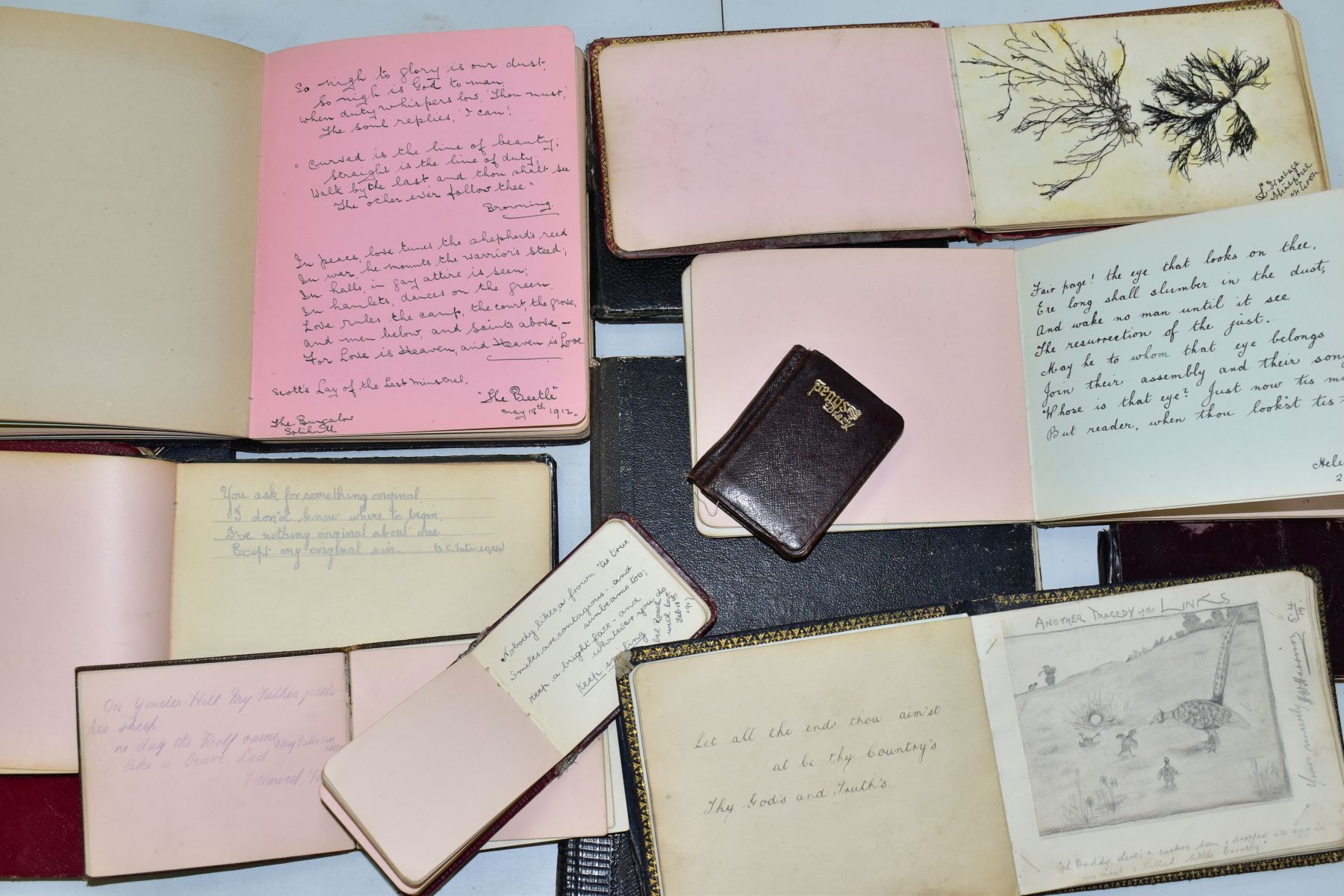 AUTOGRAPH BOOKS, a collection of fourteen early 20th Century personal autograph journals, some - Image 3 of 5