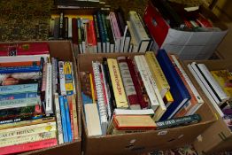 BOOKS, five boxes containing approximately one hundred and thirty five titles, mainly hardback but