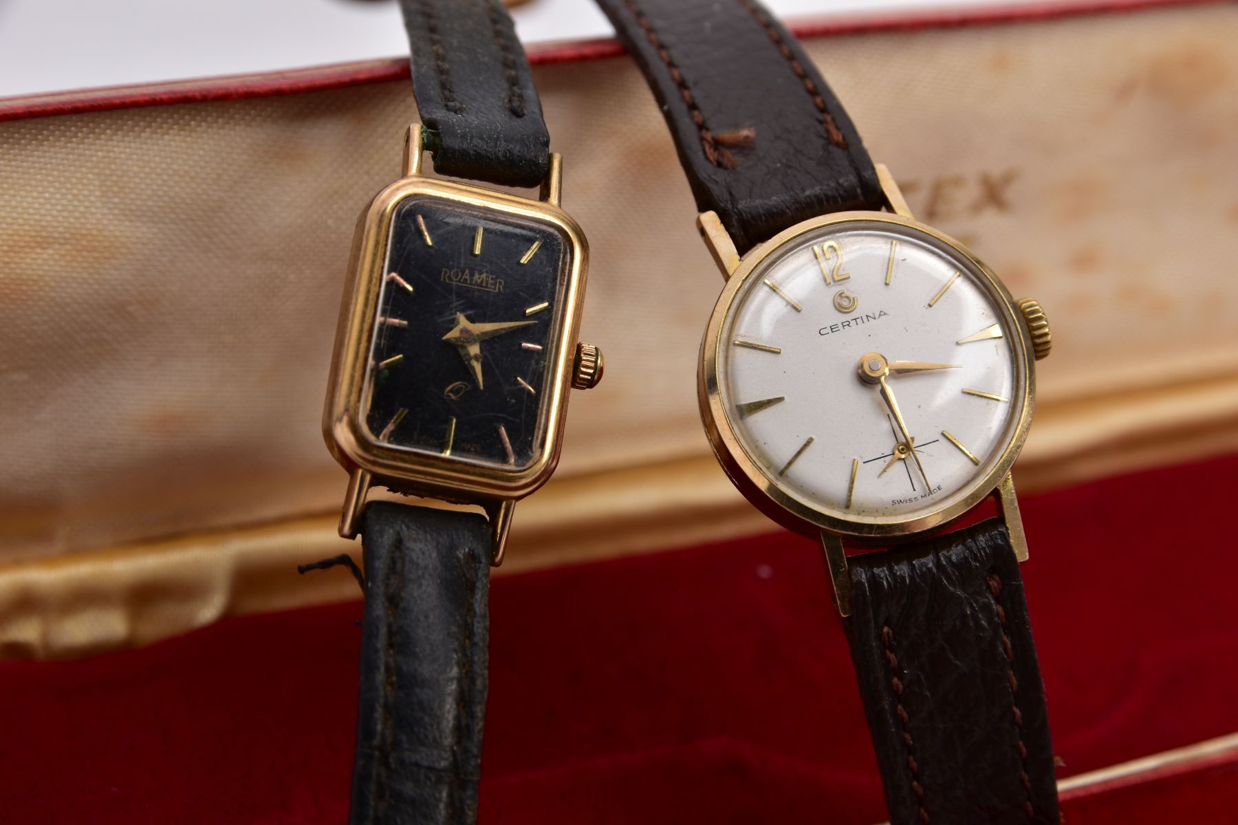 A LADIES 9CT GOLD 'CERTINA' WRISTWATCH AND A 'ROAMER' WRISTWATCH, the 9ct gold 'Certina' hand - Image 2 of 5