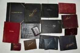 AUTOGRAPH BOOKS, a collection of fourteen early 20th Century personal autograph journals, some