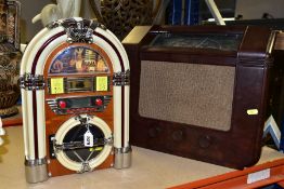 A GEC BATTERY ALL WAVE 4 RECEIVER BC 3946 RADIO, bakelite body, approximate height 38cm, together