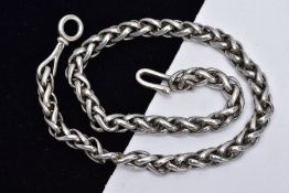 A GEORG JENSON SILVER WHEAT CHAIN, length 430mm, fitted with a fishhook clasp signed 'Georg