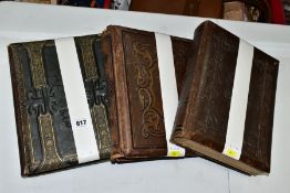 PHOTOGRAPHS ALBUMS, three Victorian photograph albums, leather bound, with missing or incomplete