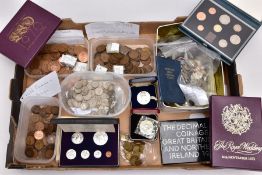 A LARGE BOX OF MIXED COINAGE, to include Virgin Islands first proof coin set, four other year