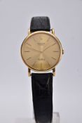 AN 18CT GOLD GENTS 'ROLEX' WRISTWATCH, hand wound movement, round gold dial signed 'Rolex, Geneve,