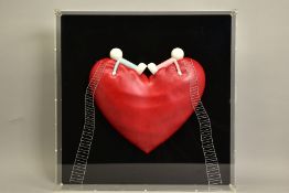 DOUG HYDE (BRITISH 1972) 'HIGH ON LOVE' a limited edition sculpture of figures on a heart 119/150,