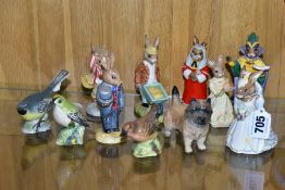 ROYAL DOULTON AND BESWICK, comprising seven Bunnykins figures 'Bride' DB101, 'Groom' DB102, 'Father'
