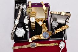 A BOX OF ASSORTED WRISTWATCHES AND A BRACELET, to include twelve watches such as a gents 'Avia'