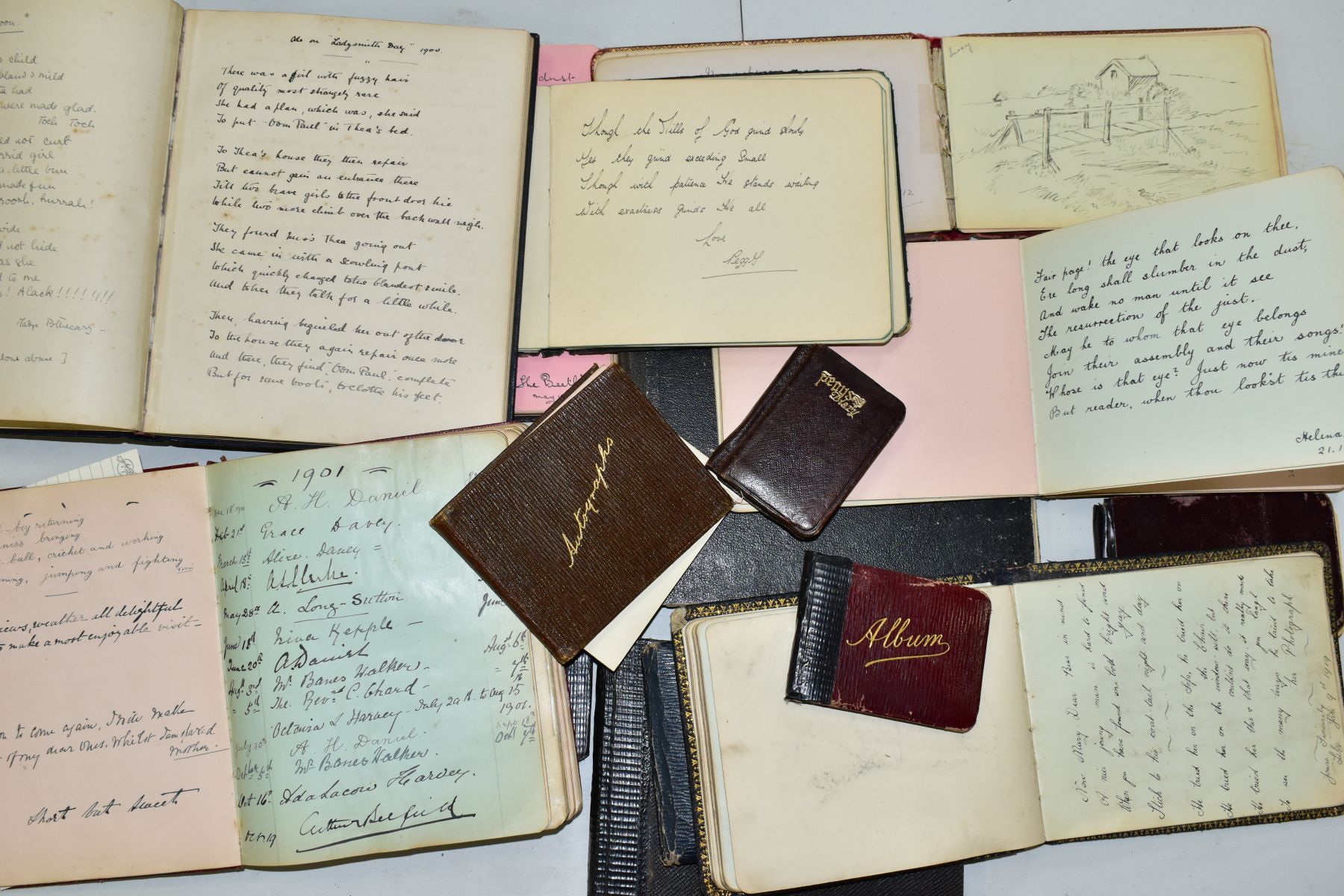 AUTOGRAPH BOOKS, a collection of fourteen early 20th Century personal autograph journals, some - Image 4 of 5