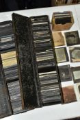PHOTOGRAPHIC PLATES/MAGIC LANTERN SLIDES, a large collection in two metal boxes and one small