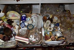 SIX BOXES OF ASSORTED CERAMICS AND GLASS etc, to include Royal memorabilia presented at diners at