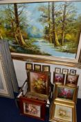 PAINTINGS AND PRINTS, to include a landscape oil on canvas, signed Conti bottom right, approximate
