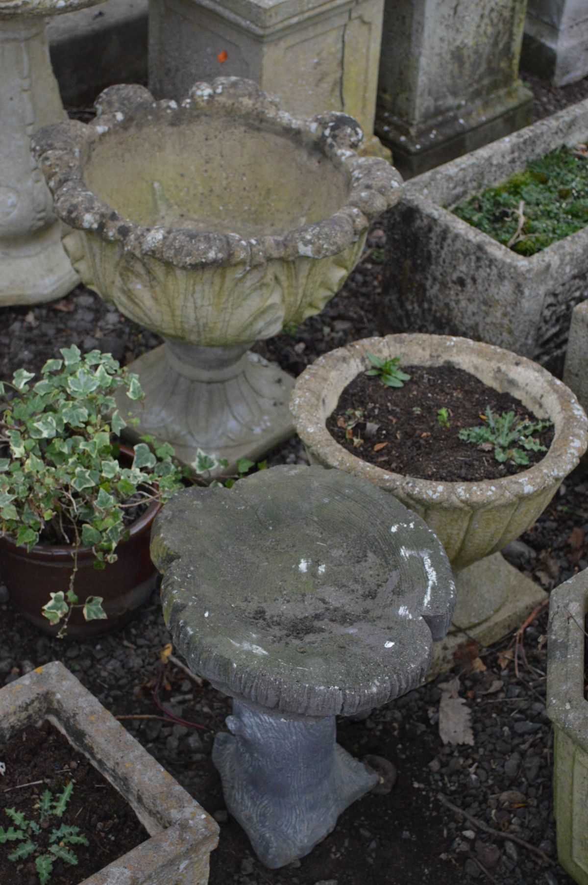 SEVEN VARIOUS PLANTERS, to include an acanthus planter, an octagonal planter, diameter 40cm x height - Image 2 of 4