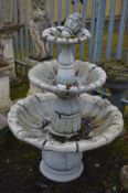 HENRI STUDIO, DENMARK, a composite classical three tier water feature, largest diameter 95cm x