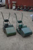 TWO ATCO PETROL 17 INCH CYLINDER LAWNMOWERS, with grassboxes