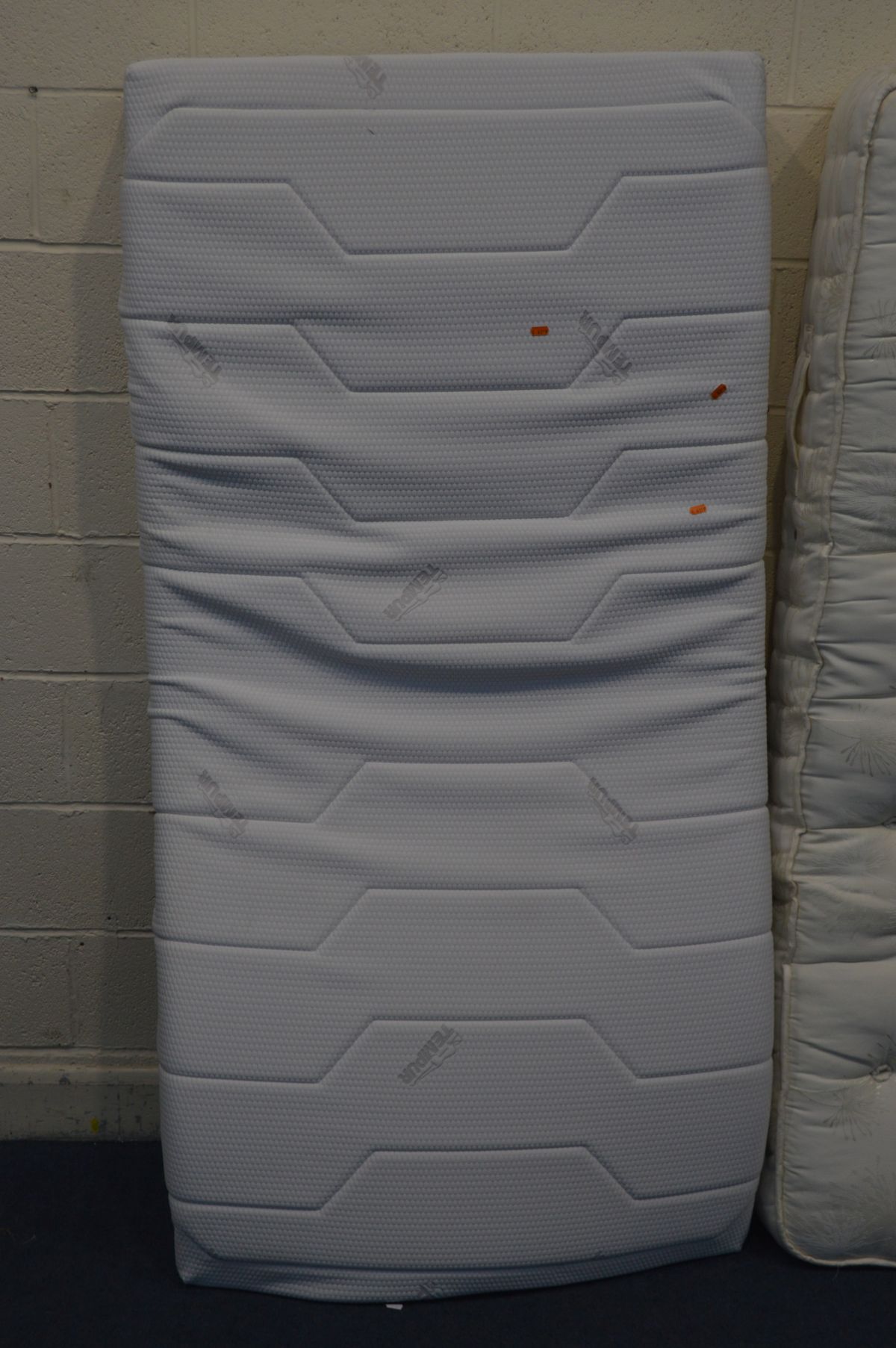 A SINGLE TEMPUR MEMORY FOAM MATTRESS, another single mattress and a single metal headboard (3) - Image 2 of 5