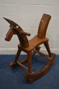 A BESPOKE HARDWOOD ROCKING HORSE